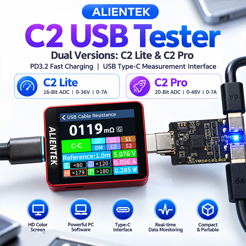 ALIENTEK C2 Color Screen Teste - đánh giá và giá Logic Analyzer Usb